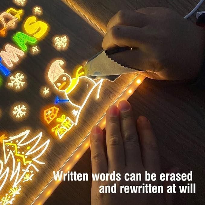 🖊️ Glow LED Writing Pad with 12 Color Pens