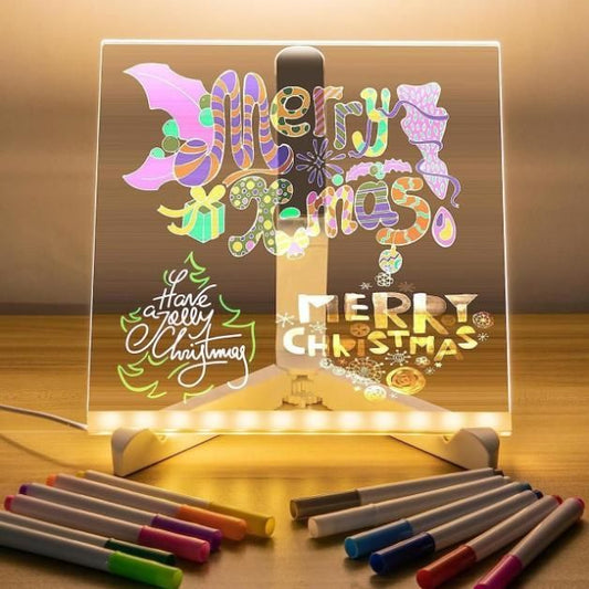 🖊️ Glow LED Writing Pad with 12 Color Pens