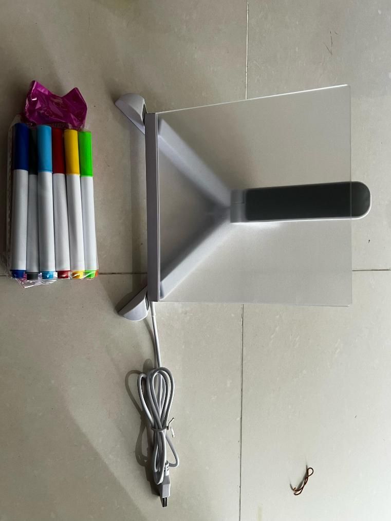 🖊️ Glow LED Writing Pad with 12 Color Pens