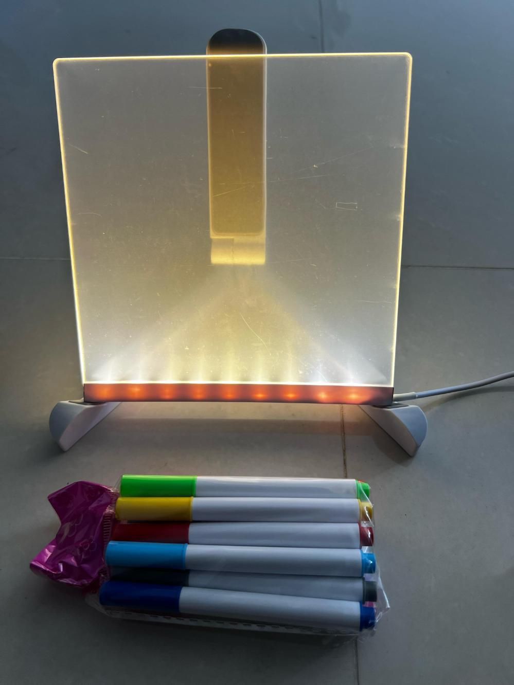 🖊️ Glow LED Writing Pad with 12 Color Pens